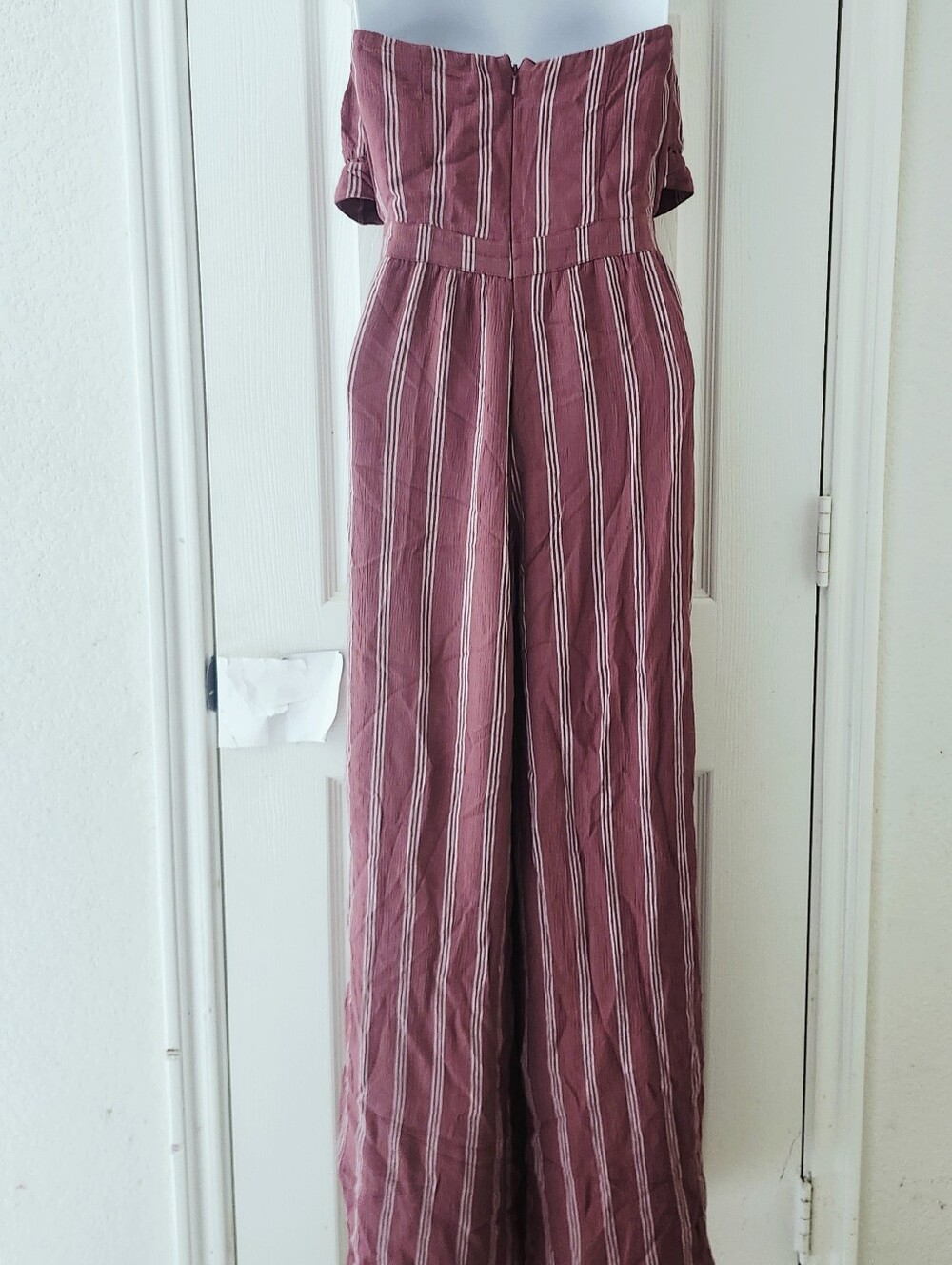 Striped Strapless Romper - Picture 7 of 13